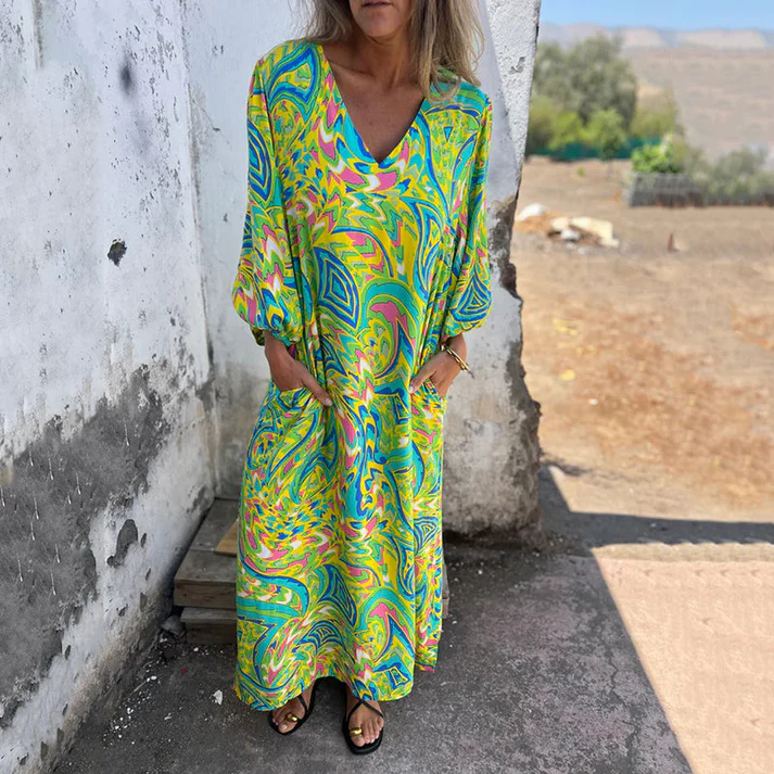🌸Summer Specials🌸Women's Abstract Pattern Bohe Maxi Dress