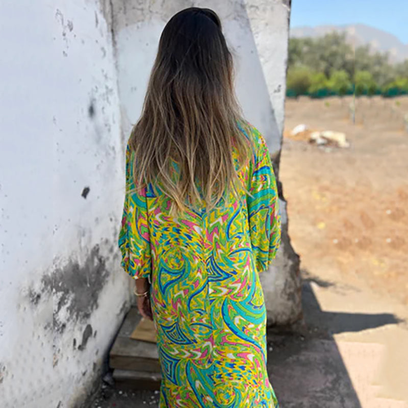 🌸Summer Specials🌸Women's Abstract Pattern Bohe Maxi Dress