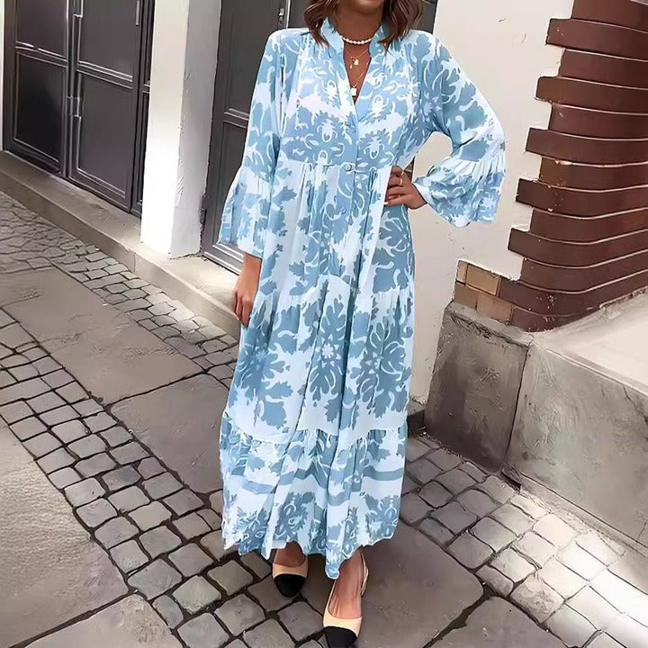 Stylish V-Neck Maxi Dress