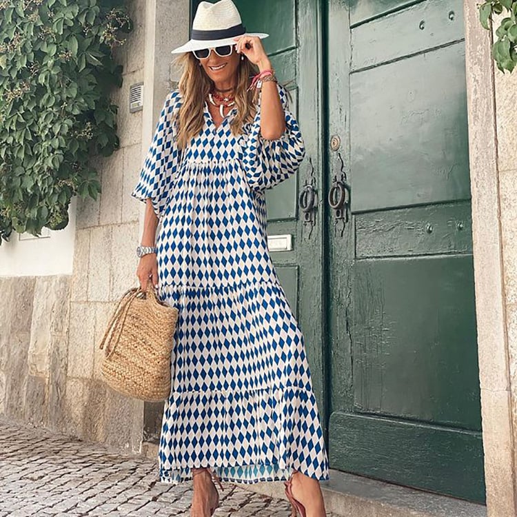🌸Summer Specials🌸Women's Elegant Puff Sleeve Floral Boho Maxi Dress