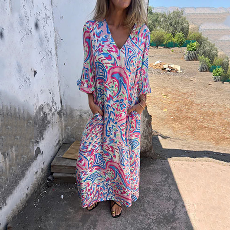 🌸Summer Specials🌸Women's Abstract Pattern Bohe Maxi Dress
