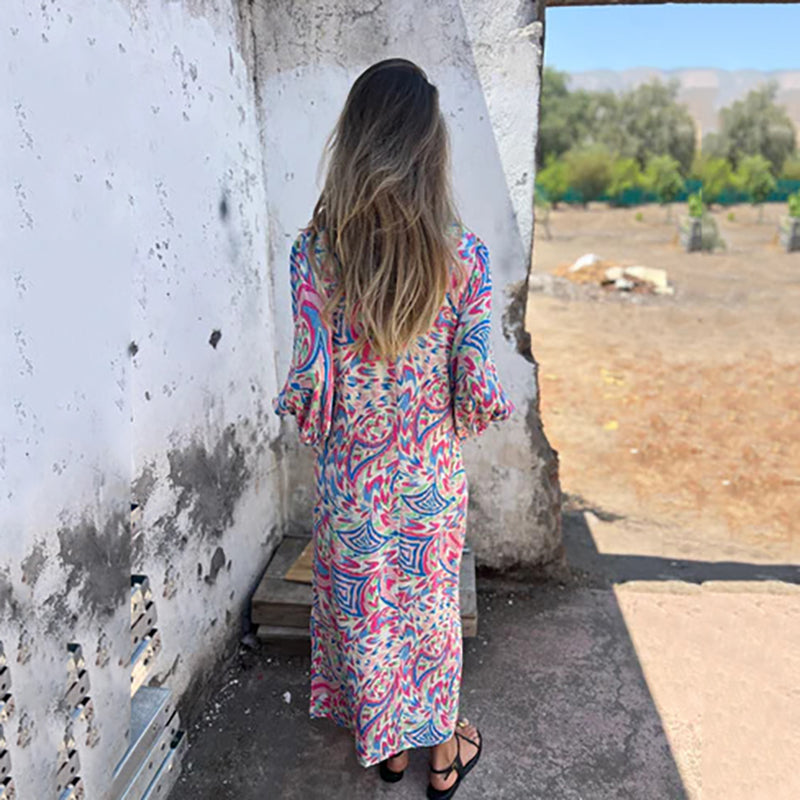 🌸Summer Specials🌸Women's Abstract Pattern Bohe Maxi Dress
