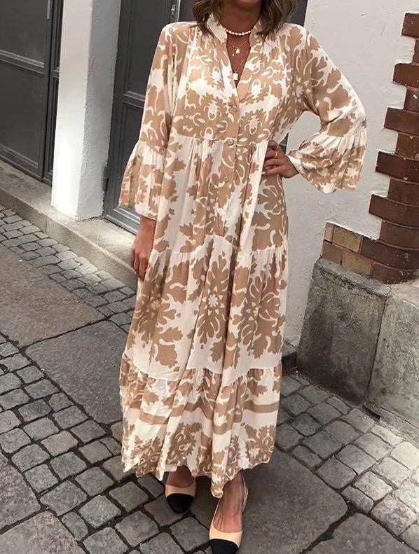 Stylish V-Neck Maxi Dress